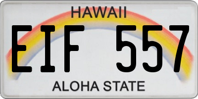 HI license plate EIF557