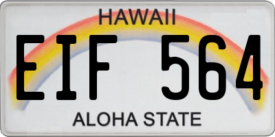 HI license plate EIF564