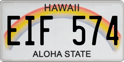 HI license plate EIF574