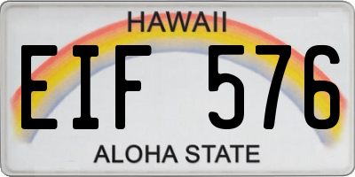 HI license plate EIF576