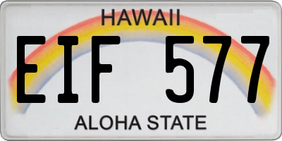HI license plate EIF577