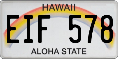 HI license plate EIF578