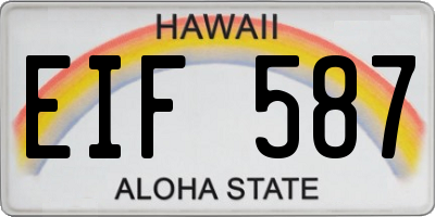 HI license plate EIF587
