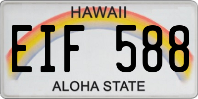 HI license plate EIF588