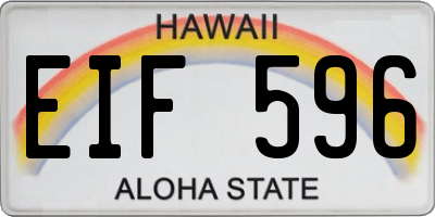 HI license plate EIF596