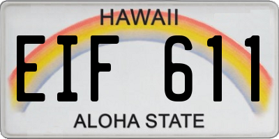 HI license plate EIF611