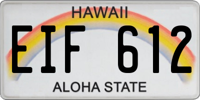 HI license plate EIF612