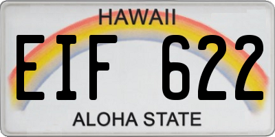 HI license plate EIF622