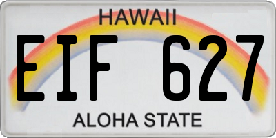 HI license plate EIF627