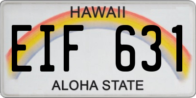 HI license plate EIF631