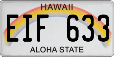HI license plate EIF633
