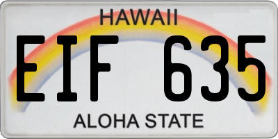 HI license plate EIF635