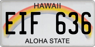HI license plate EIF636