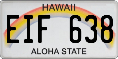 HI license plate EIF638