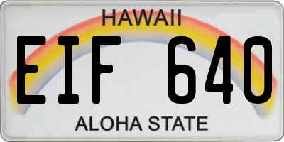 HI license plate EIF640