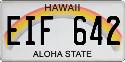 HI license plate EIF642