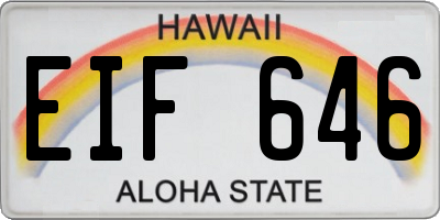 HI license plate EIF646