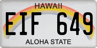 HI license plate EIF649