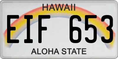 HI license plate EIF653
