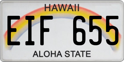 HI license plate EIF655
