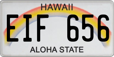 HI license plate EIF656