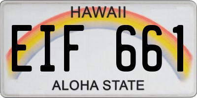 HI license plate EIF661