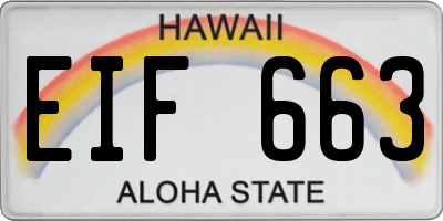 HI license plate EIF663