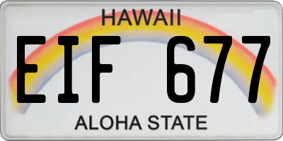 HI license plate EIF677