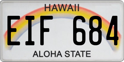 HI license plate EIF684