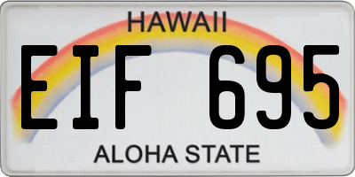 HI license plate EIF695