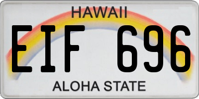 HI license plate EIF696