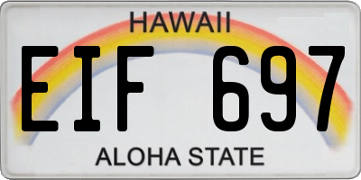 HI license plate EIF697