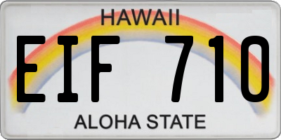 HI license plate EIF710