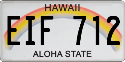 HI license plate EIF712