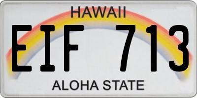 HI license plate EIF713