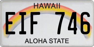 HI license plate EIF746