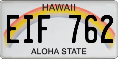 HI license plate EIF762