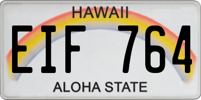 HI license plate EIF764