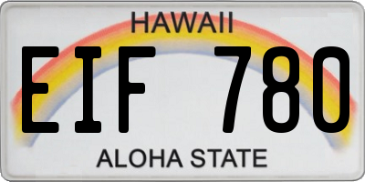 HI license plate EIF780