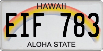 HI license plate EIF783