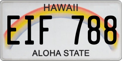 HI license plate EIF788