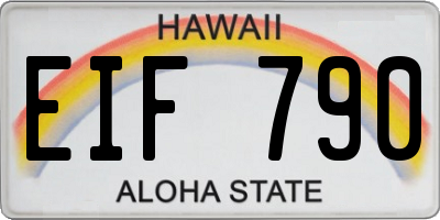 HI license plate EIF790