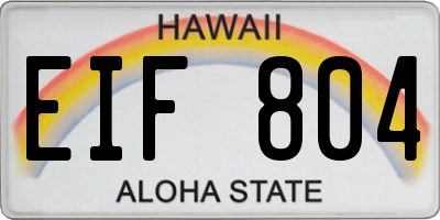 HI license plate EIF804