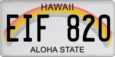 HI license plate EIF820