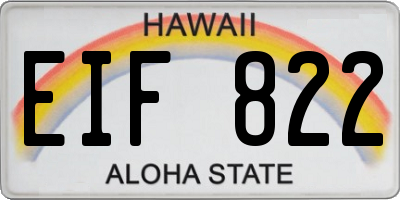 HI license plate EIF822