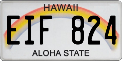 HI license plate EIF824