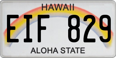 HI license plate EIF829