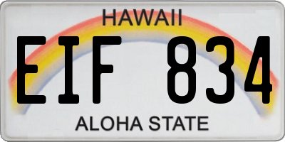 HI license plate EIF834