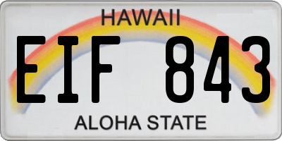 HI license plate EIF843