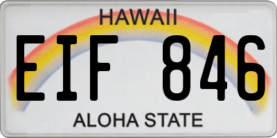 HI license plate EIF846